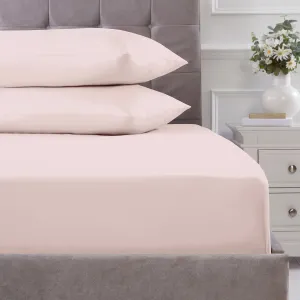 100% Cotton 180TC Blush Pink Fitted Sheet