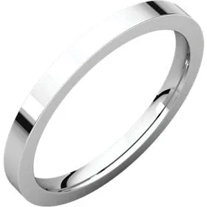 10K White 12mm Flat Comfort Fit Band