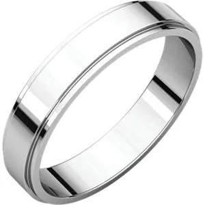 10K White 6mm Flat Edge Band