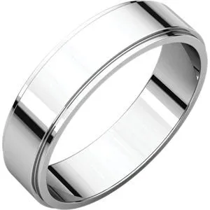 10K White 6mm Flat Edge Band