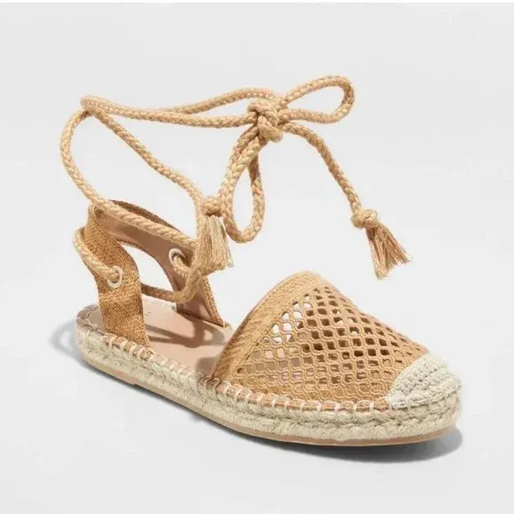 A New Day Women's Traditional Espadrille Lace Up Sandals