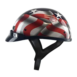 American Flag Patriotic Motorcycle Half Helmet