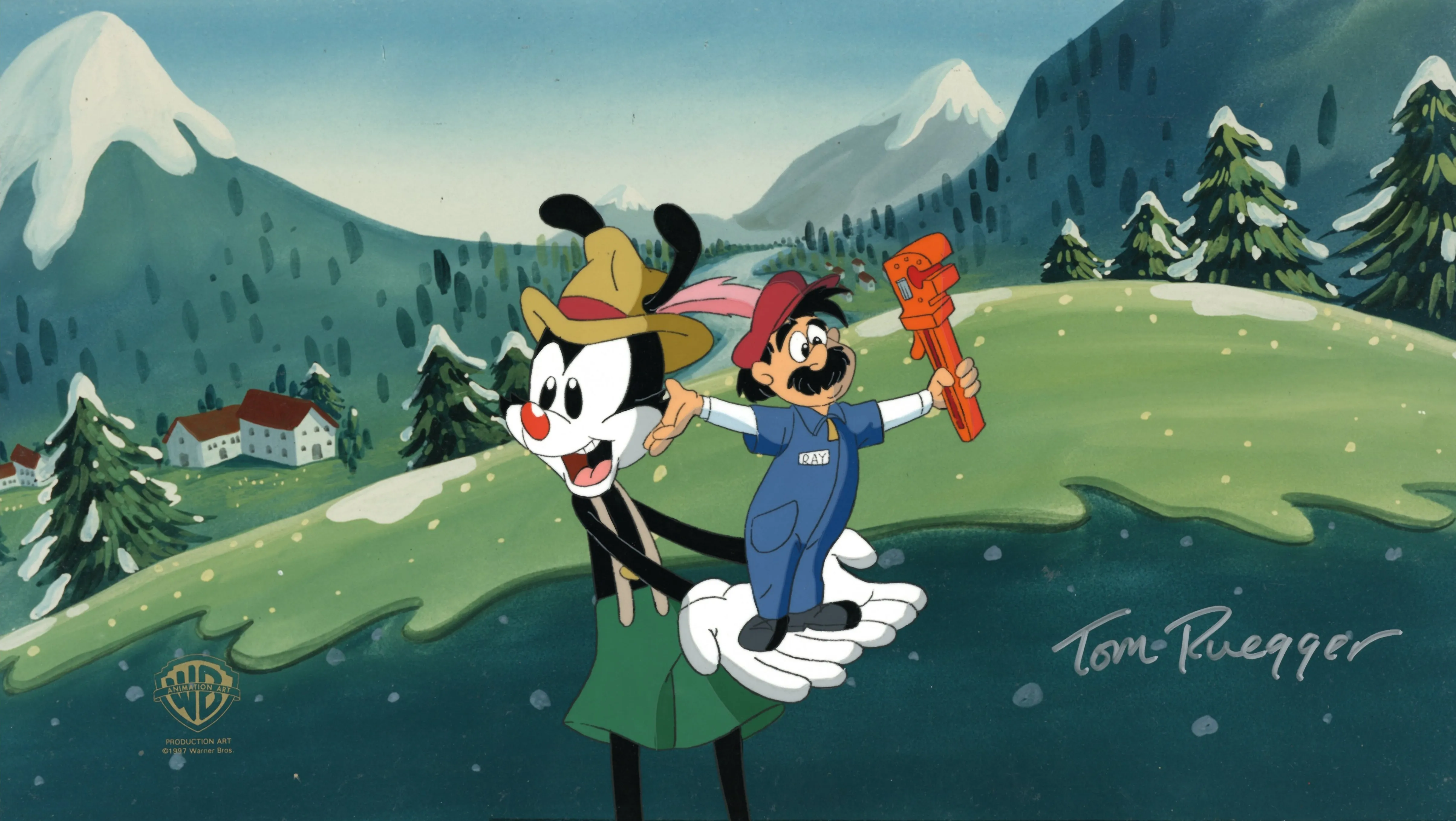 Animaniacs Original Production Pan Cel Signed by Tom Ruegger: Yakko, Ray