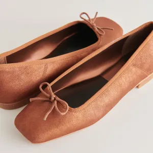 ANISA BALLET FLATS COPPER METALLIC SUEDE - re:vita