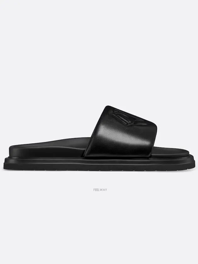 Aqua Quilted Smooth Calfskin Sandal Black