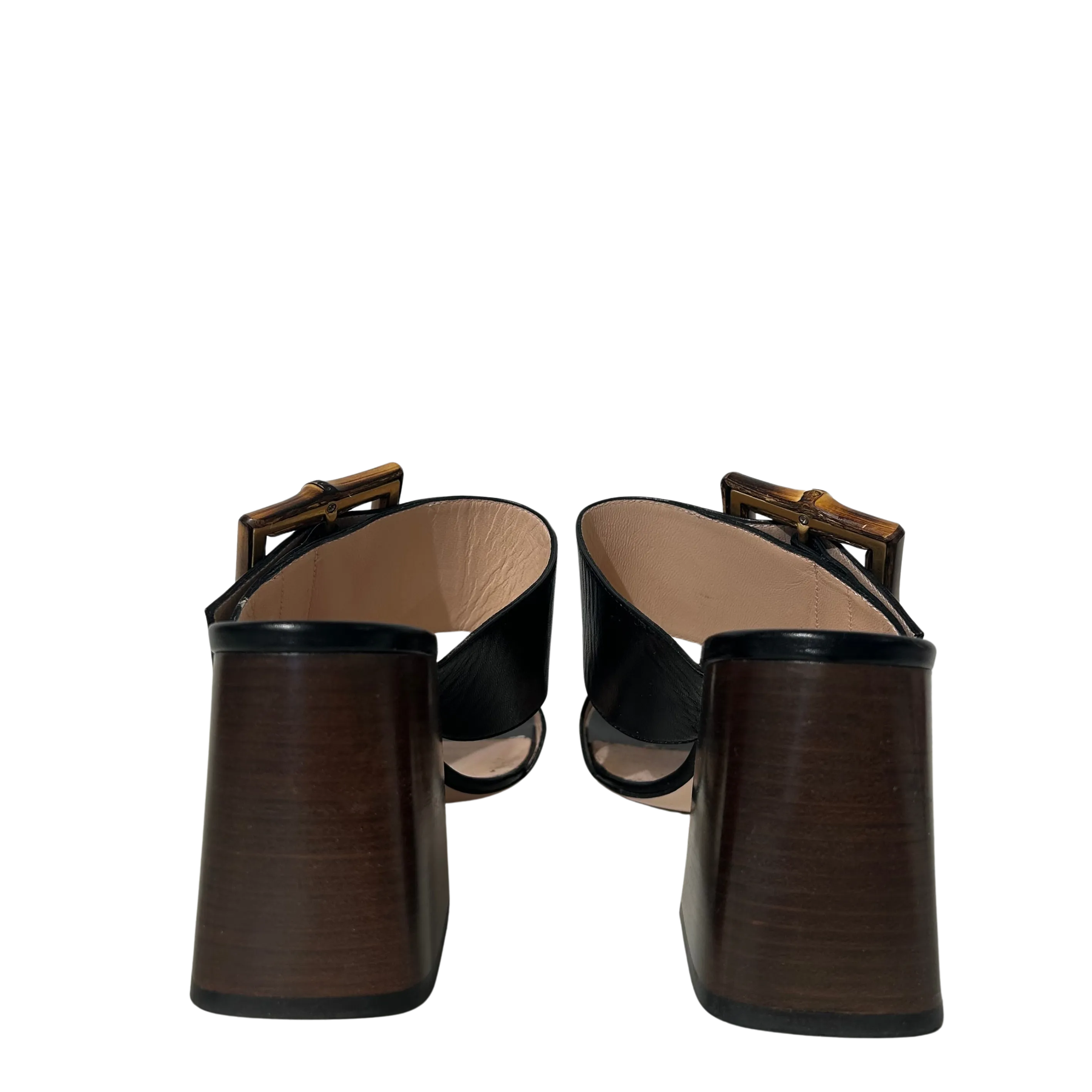 Bamboo Accent Leather Sandals 39.5