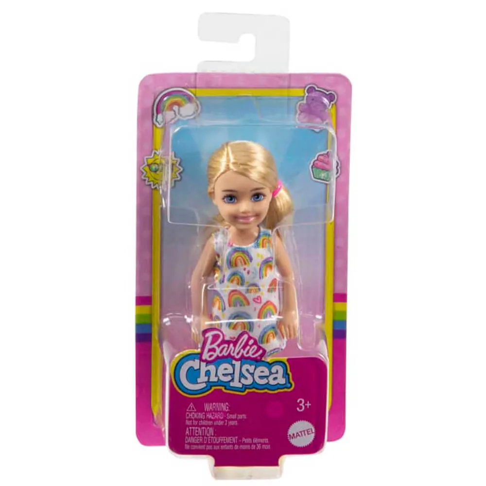 Barbie Chelsea Blonde Doll in Rainbow Dress