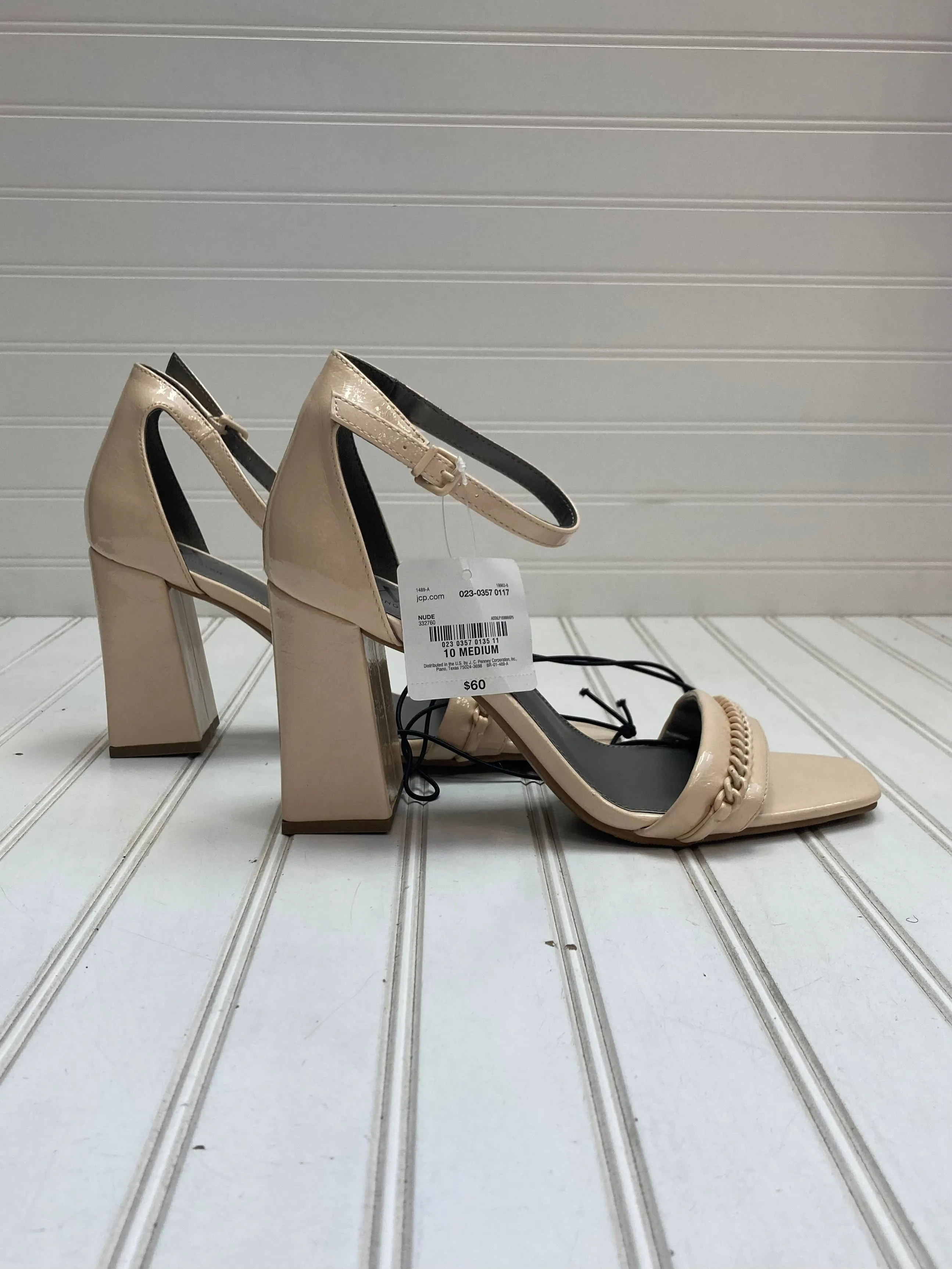 Beige Sandals Heels Block Worthington, Size 10