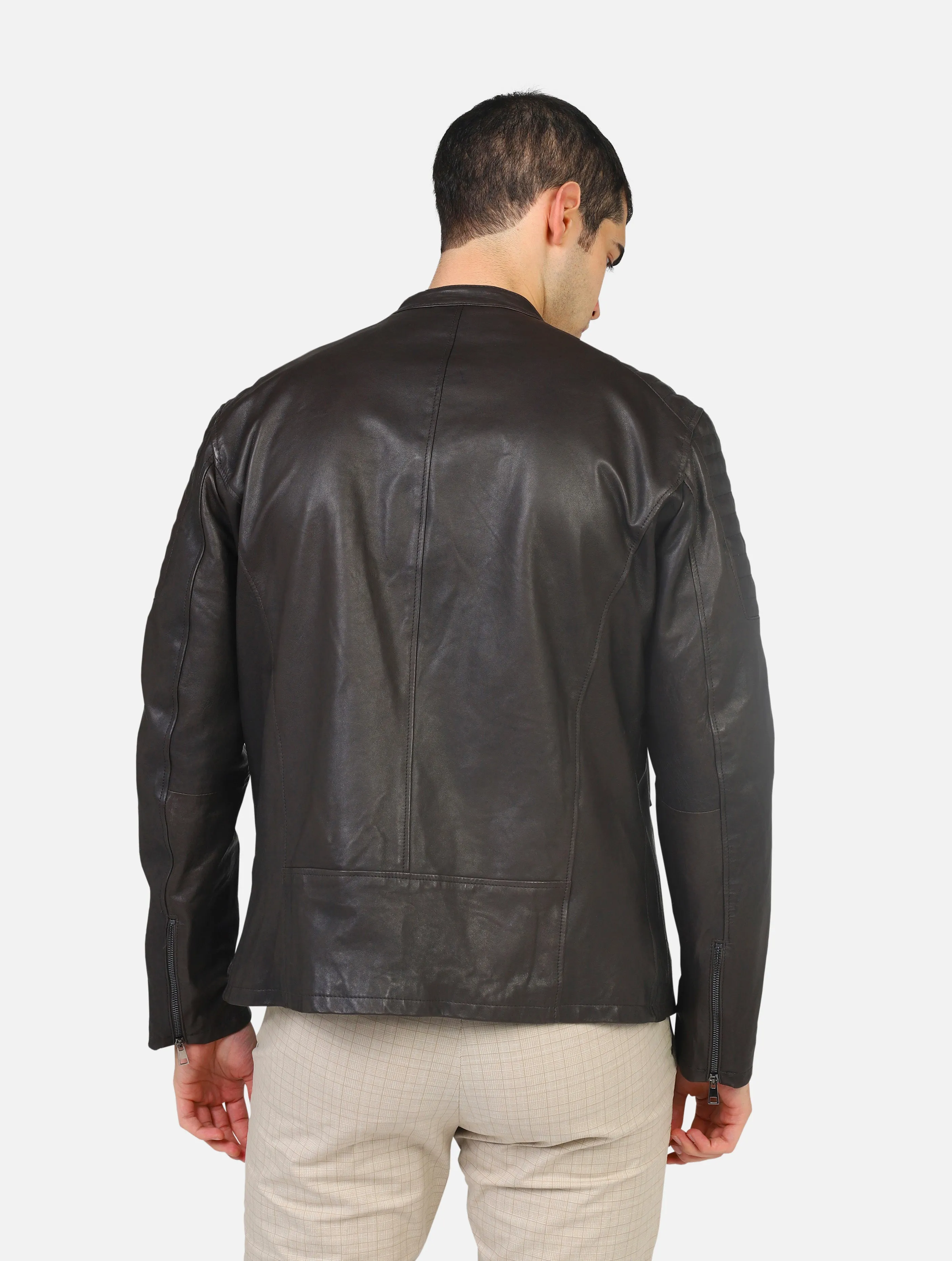 biker PRIVATE LABEL 1825 PELLE VINTAGET/MORO