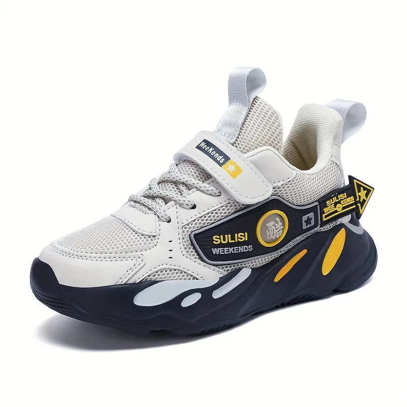 Boys' Casual Low-Top Mesh Sneakers - Breathable, Non-Slip Running Shoes for All Seasons.