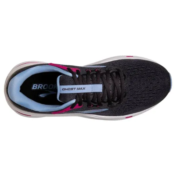 Brooks Women's Ghost Max Running Shoe - Ebony/Open Air/Lilac Rose