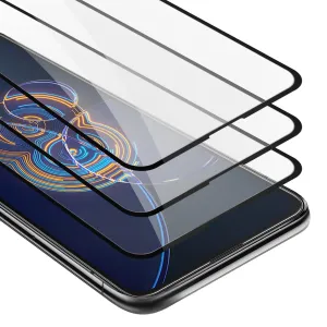 Cadorabo 3x Vollbild Panzer Folie kompatibel mit Asus ZenFone 8 FLIP - Schutzfolie 3er Pack Gehärtetes (Tempered) Display-Schutzglas in 9H Härte mit 3D Touch