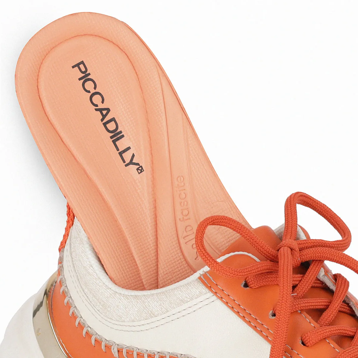 City Beat Chunk Sneakers - White & Orange (939.005)