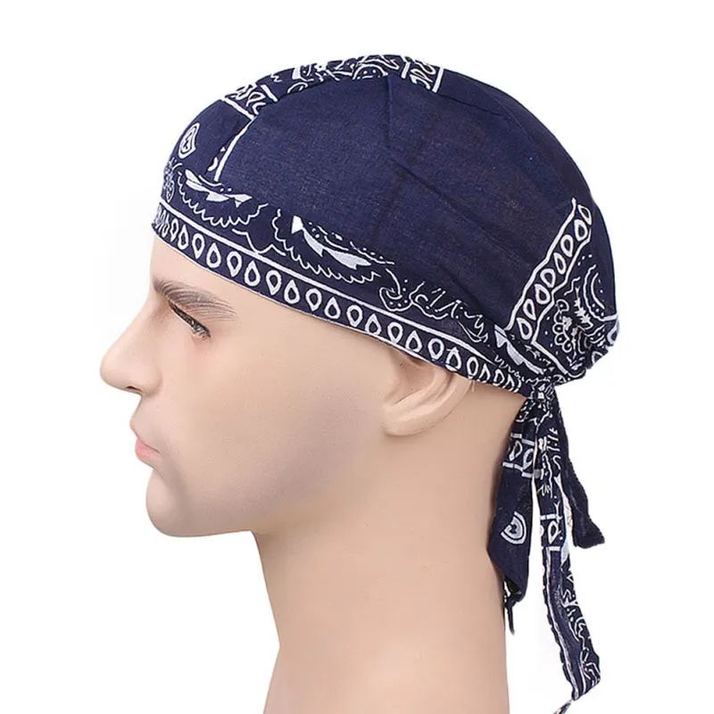 Cycling Bandana Cap Beanie Lightweight Adjustable Cotton Biker Hat Hood Headband Headscarf