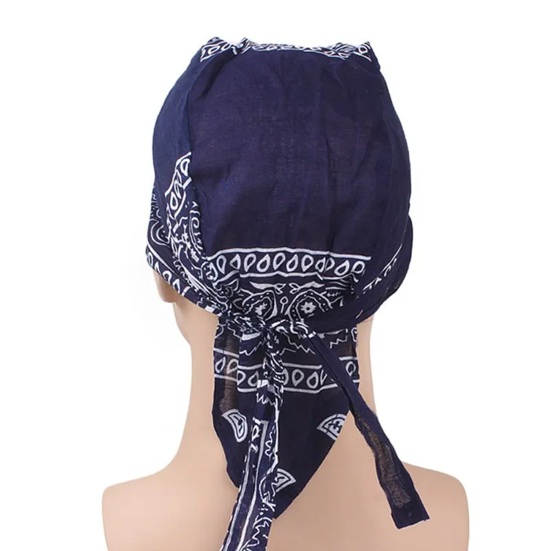 Cycling Bandana Cap Beanie Lightweight Adjustable Cotton Biker Hat Hood Headband Headscarf