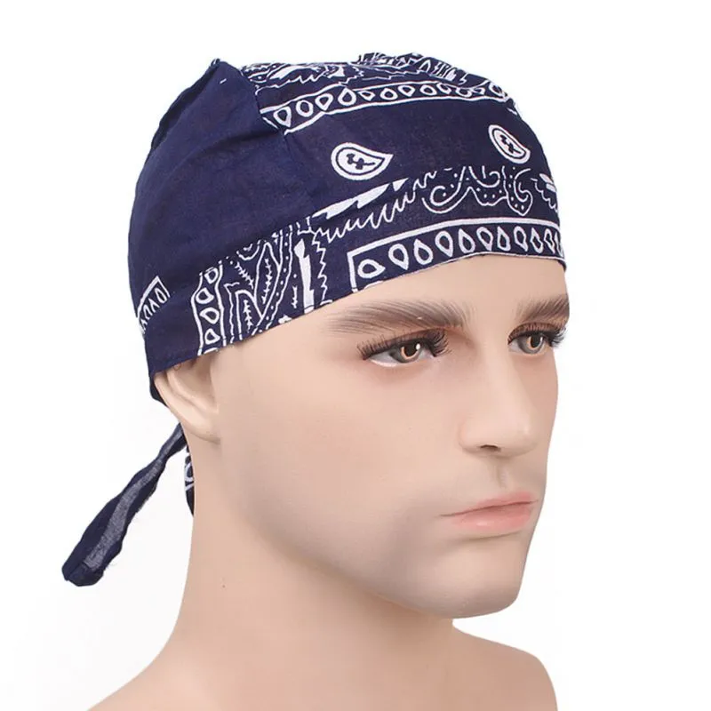 Cycling Bandana Cap Beanie Lightweight Adjustable Cotton Biker Hat Hood Headband Headscarf