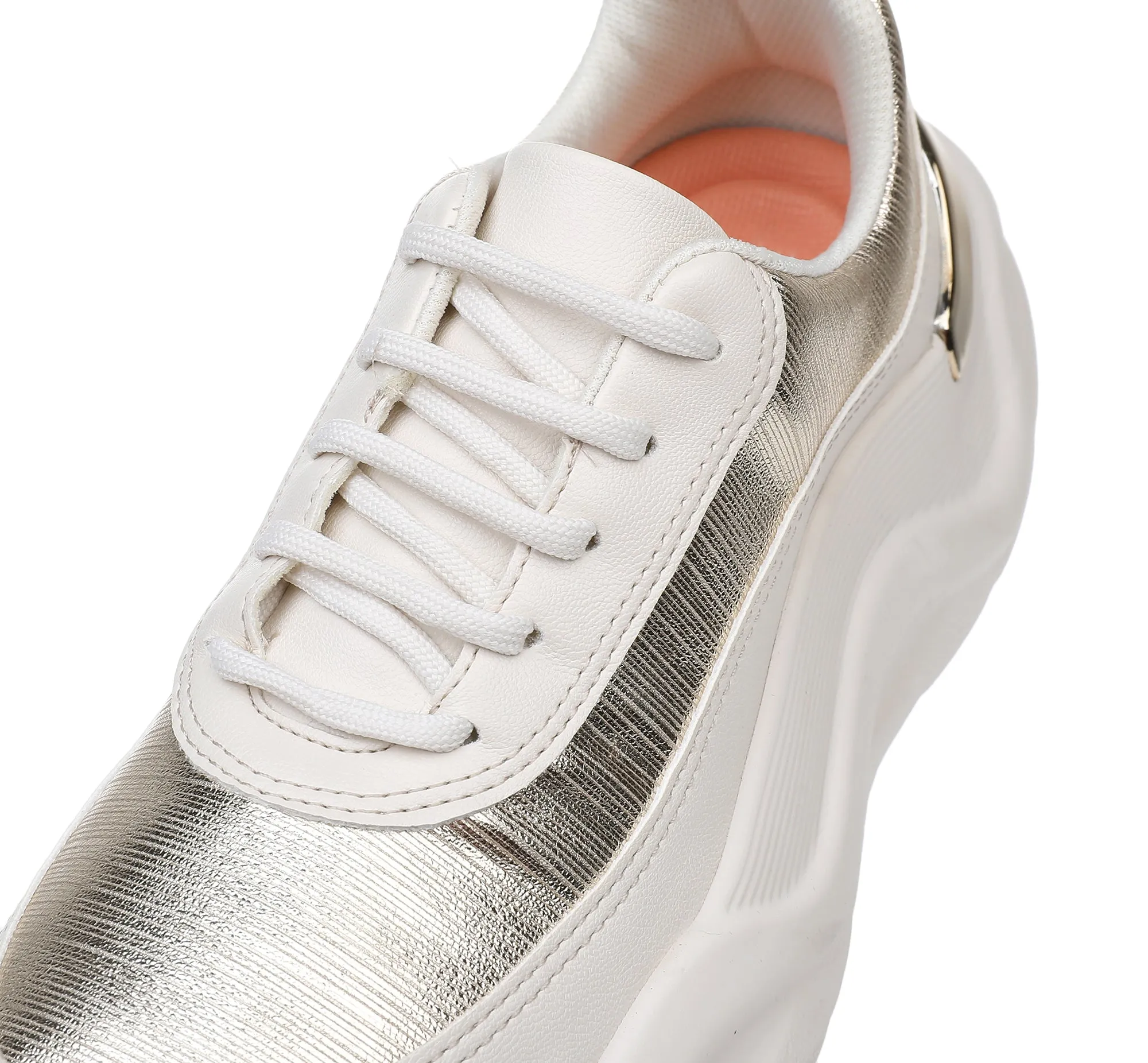 Flashy Chunky Sneakers - Gold & White (939.004)