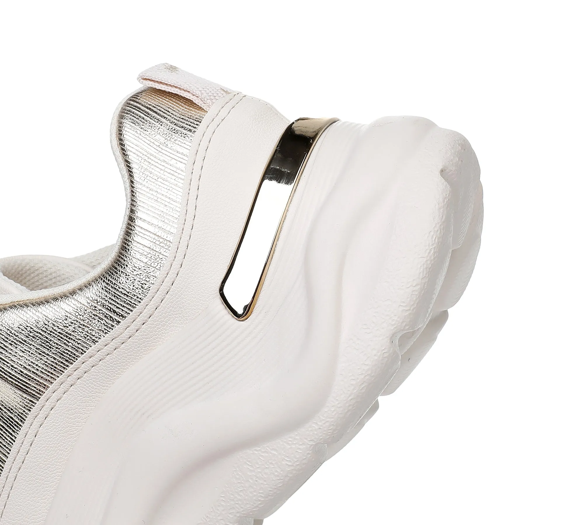 Flashy Chunky Sneakers - Gold & White (939.004)