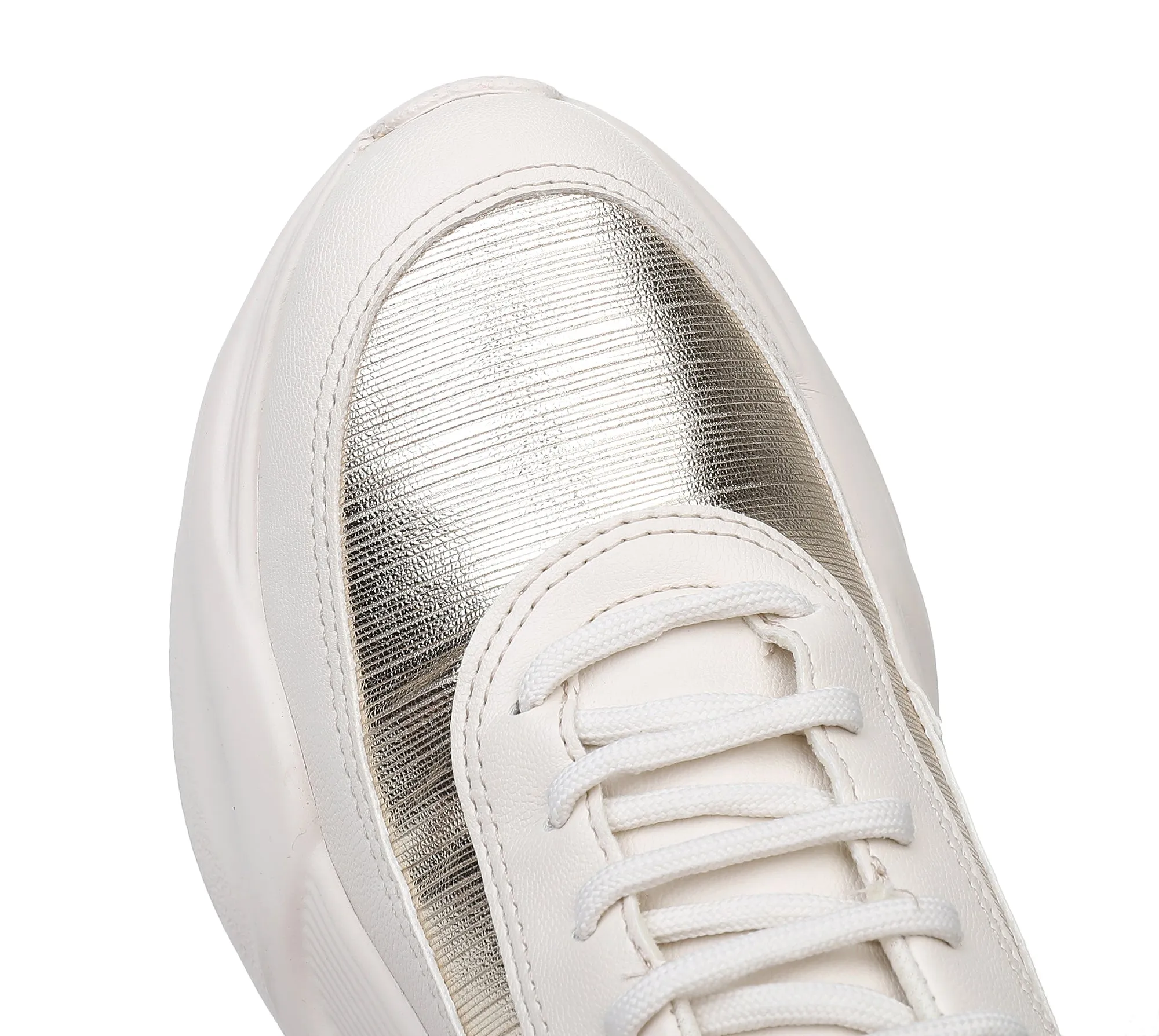 Flashy Chunky Sneakers - Gold & White (939.004)