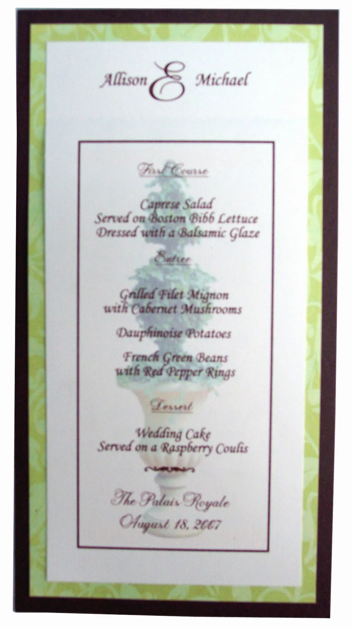 Flip Style Menu Card