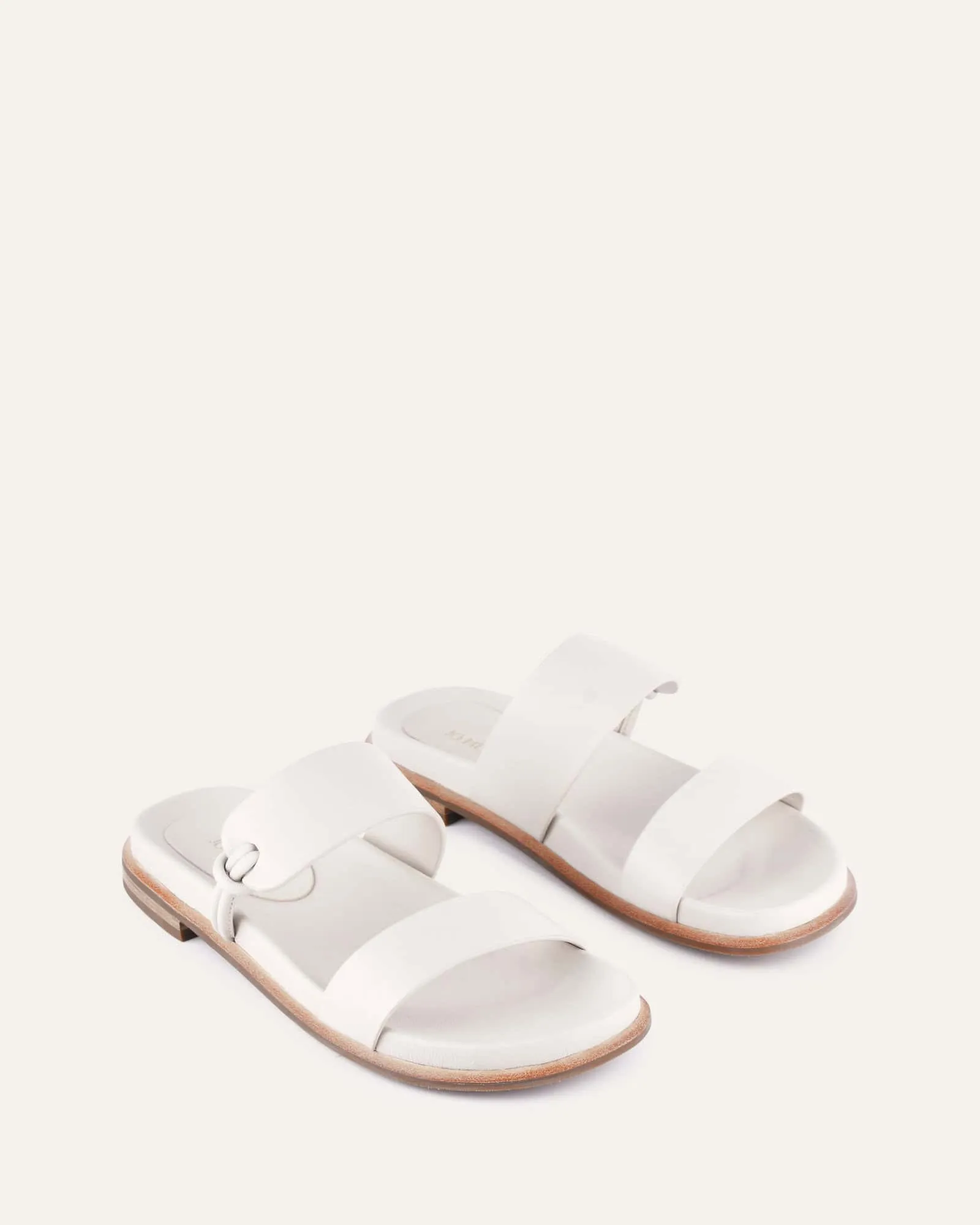 HAYES FLAT SANDALS OFF WHITE LEATHER