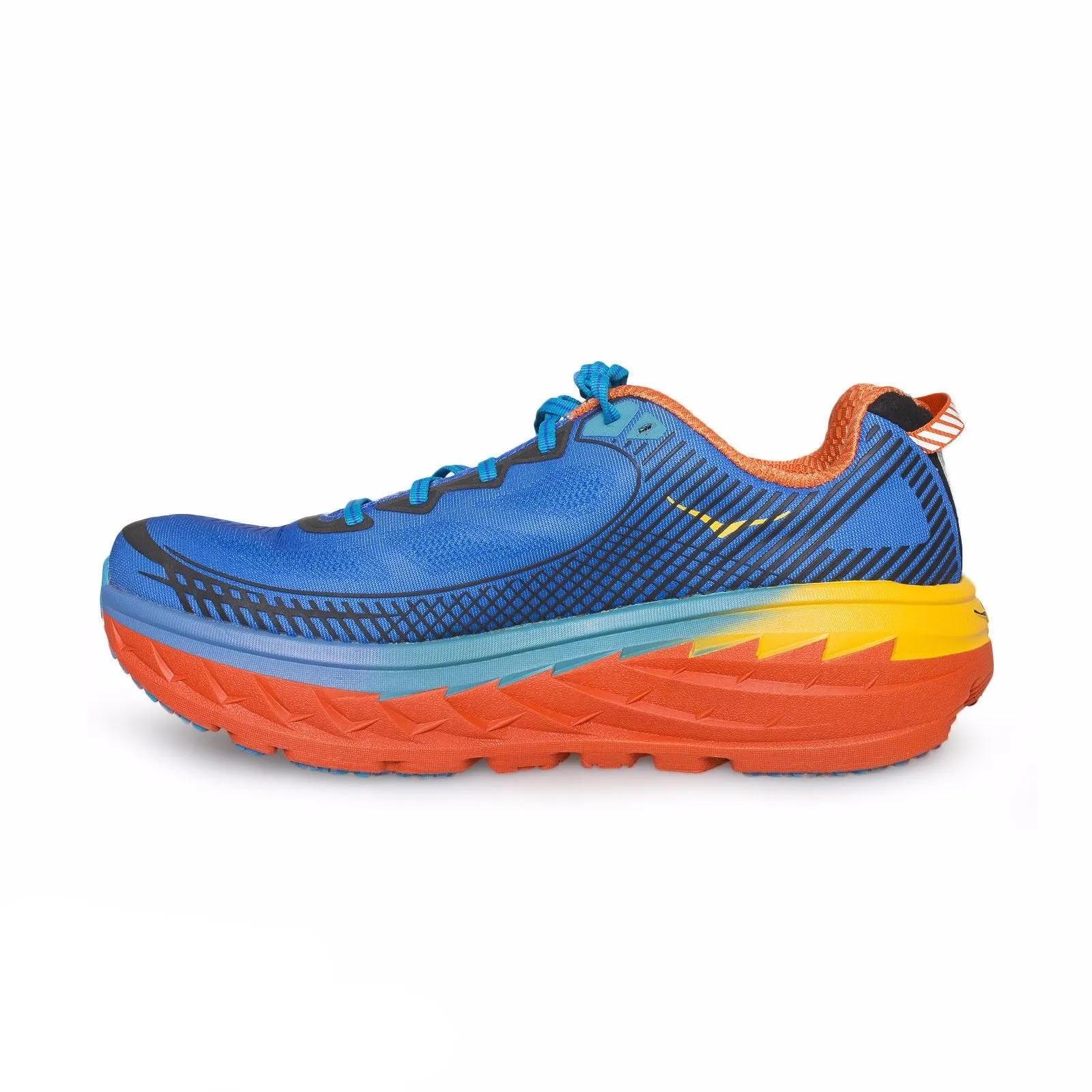 Hoka Bondi 5 Blue/Red Orange/Gold Fusion Running Shoes