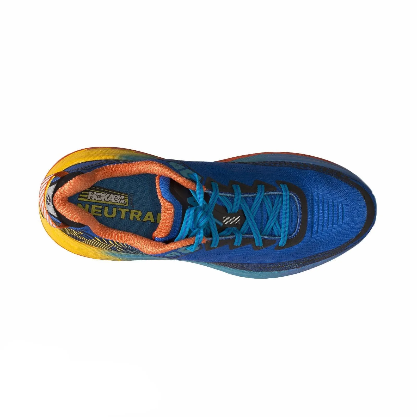 Hoka Bondi 5 Blue/Red Orange/Gold Fusion Running Shoes