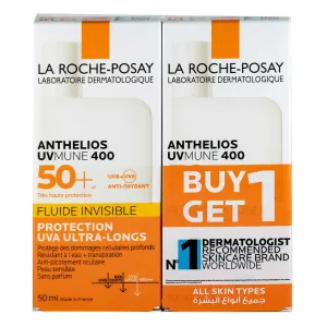 La Roche-Posay Anthelios Uvmune Fluid SPF50  Buy 1 Get 1 Free, Sunscreen for Normal To Combination Skin