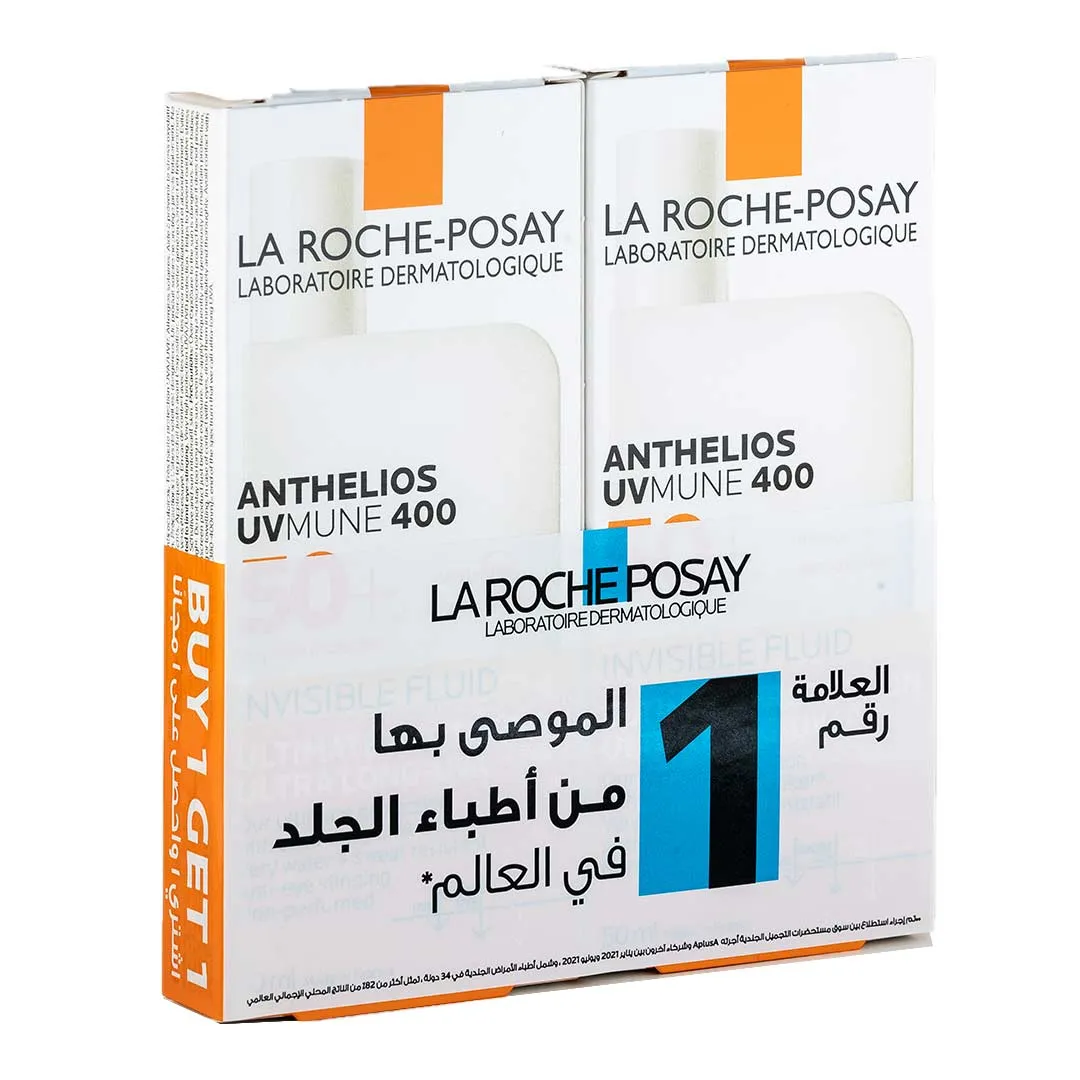 La Roche-Posay Anthelios Uvmune Fluid SPF50  Buy 1 Get 1 Free, Sunscreen for Normal To Combination Skin