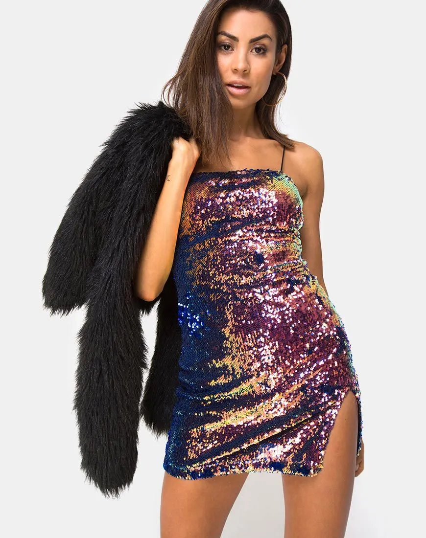 Lucky Mini Dress in Dragon Fruit Sequin