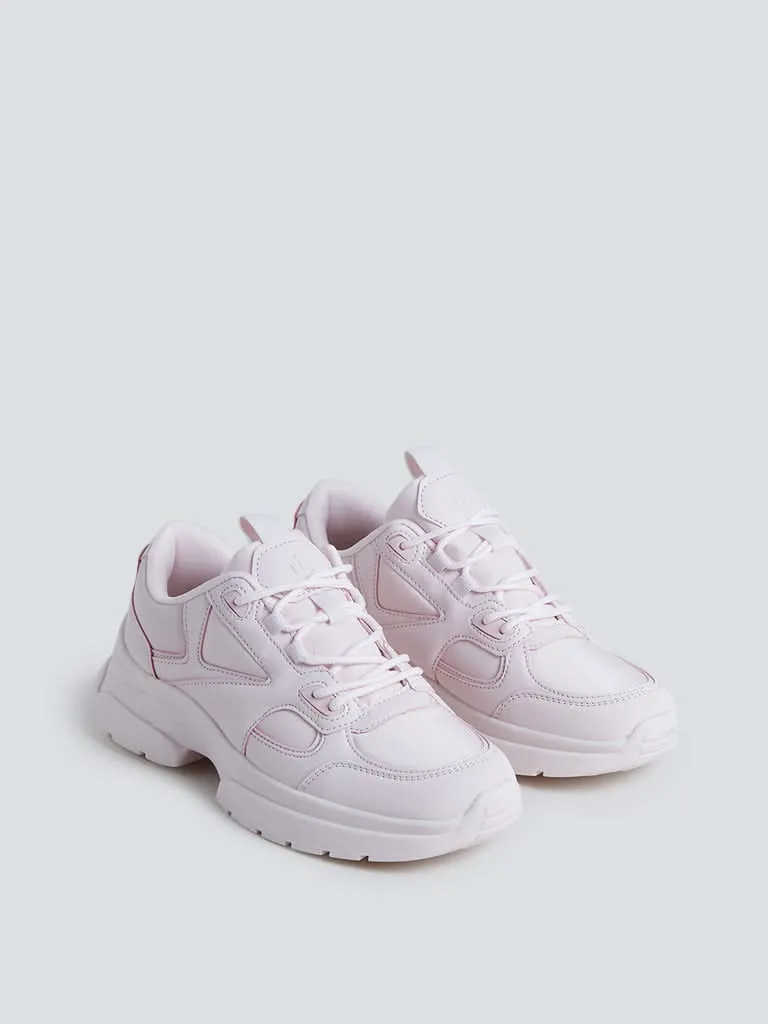 LUNA BLU Light Pink Chunky Design Sneakers