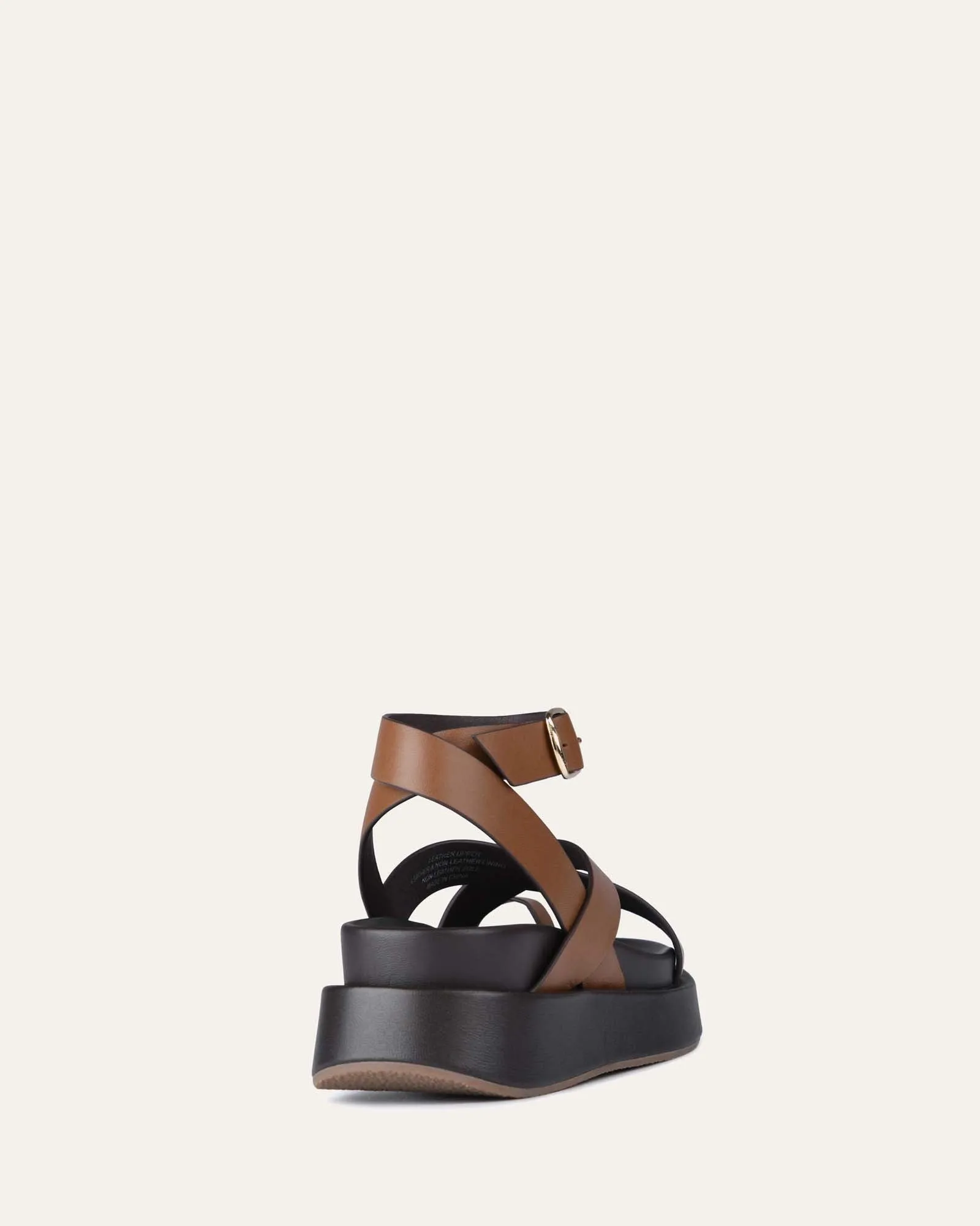 MACK FLAT SANDALS DARK TAN LEATHER