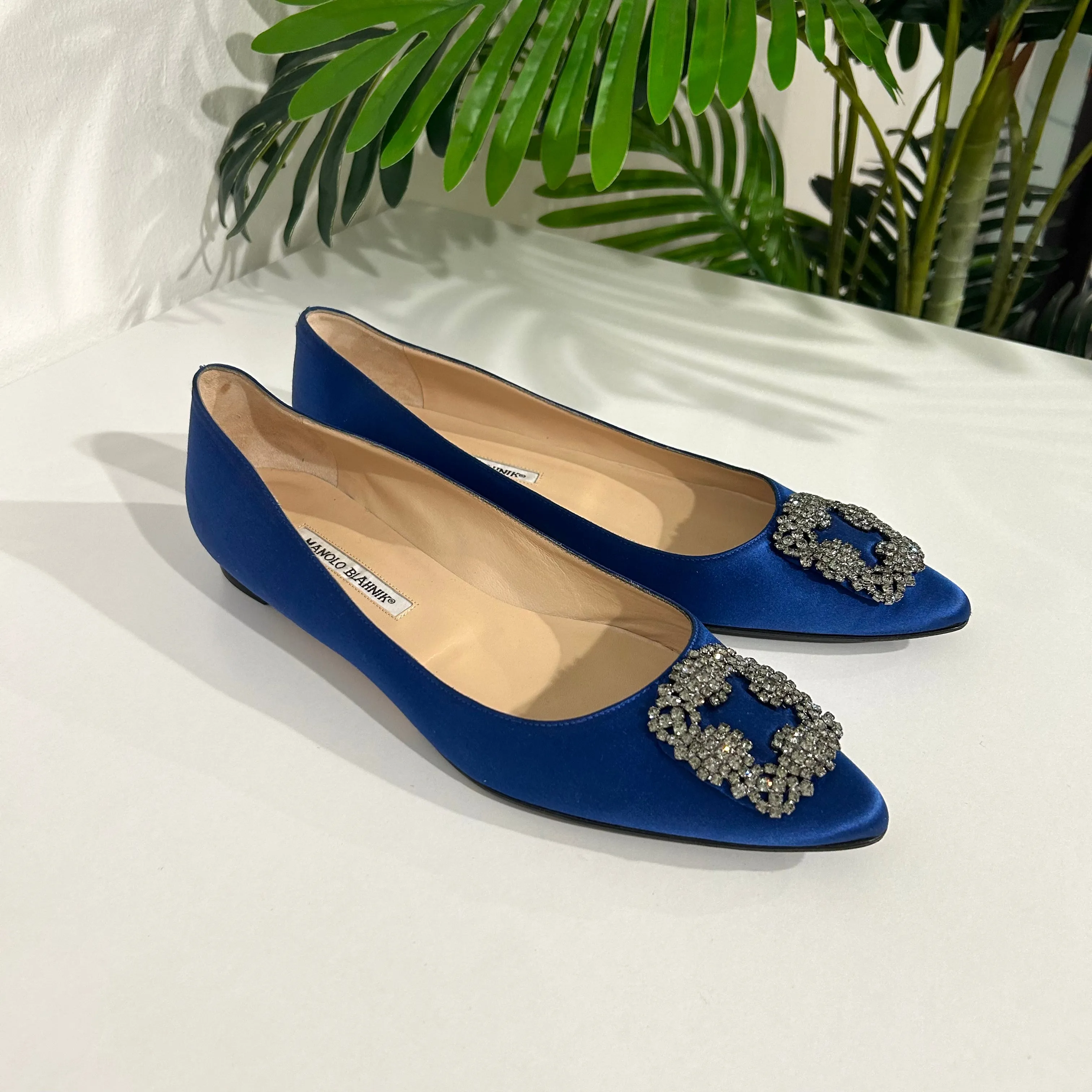 Manolo Blahnik Blue Hangisi Flats