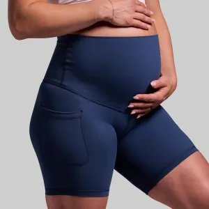 Maternity Biker Short (True Blue)