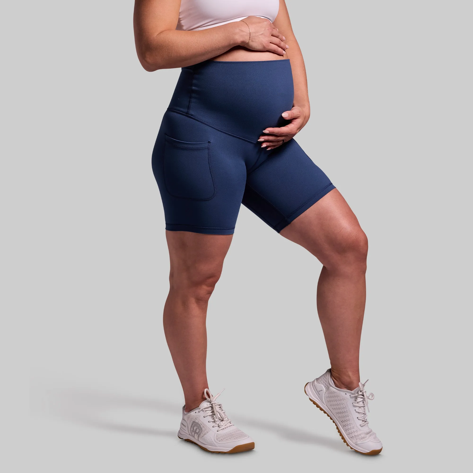 Maternity Biker Short (True Blue)