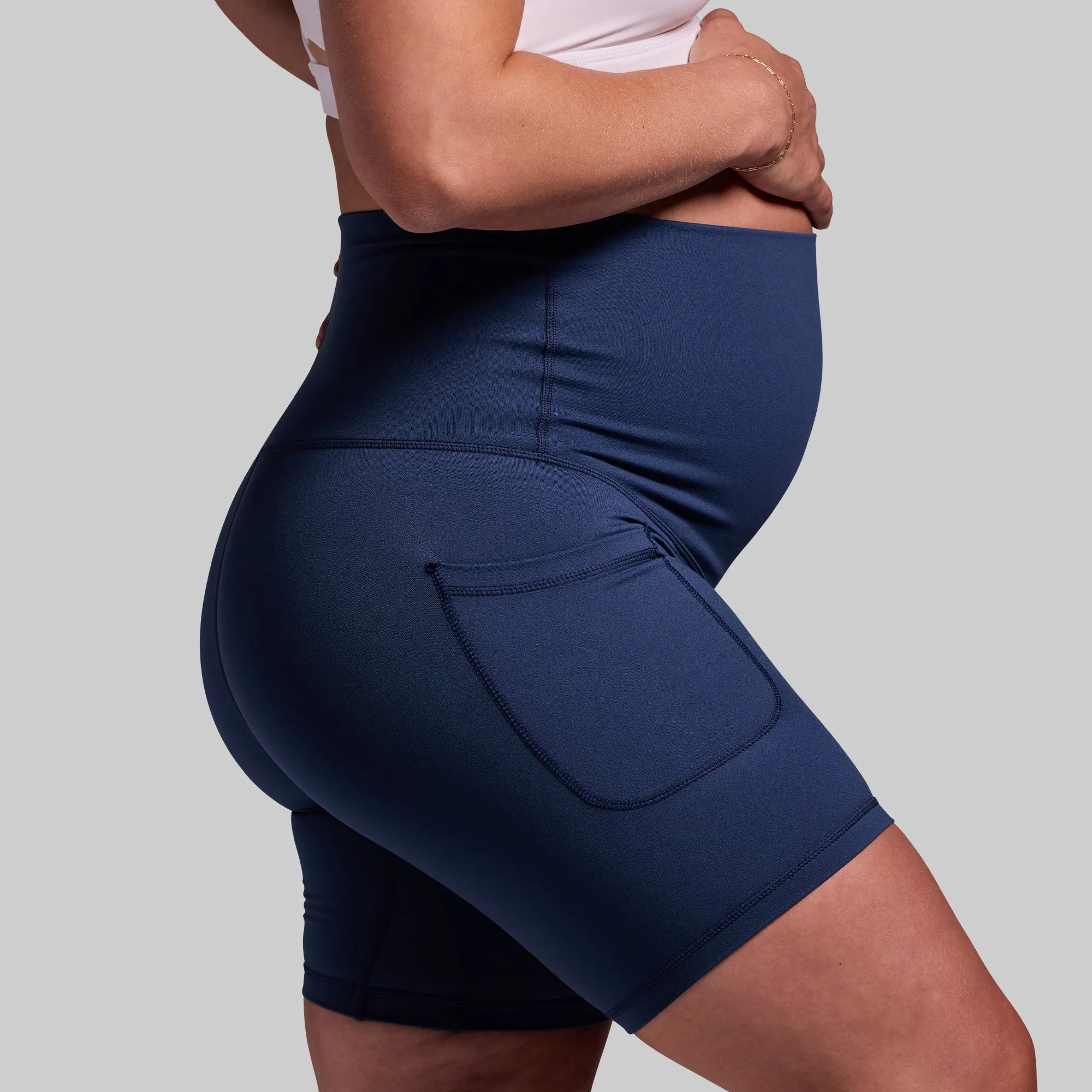 Maternity Biker Short (True Blue)