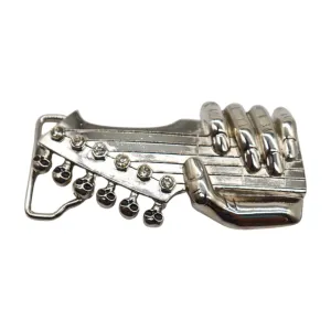 Men Women Silver Metal Buckle Biker Fashion Hand Play Music Band Guitar Skulls