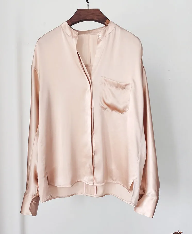 Nonothing | Luxurious 100% pure silk blouse in washed pink