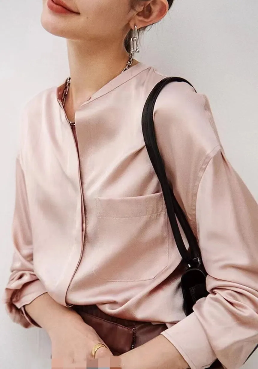 Nonothing | Luxurious 100% pure silk blouse in washed pink