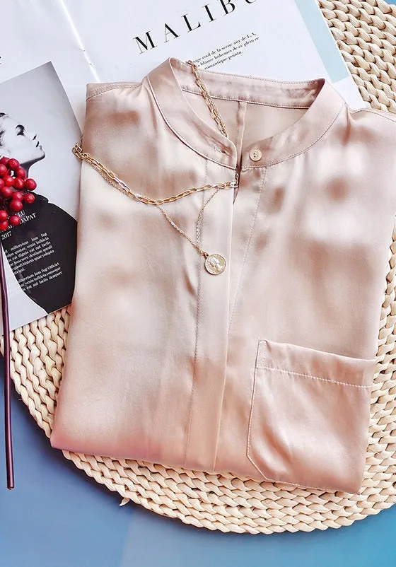 Nonothing | Luxurious 100% pure silk blouse in washed pink