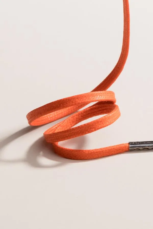 Orange | Flat Waxed Shoelaces