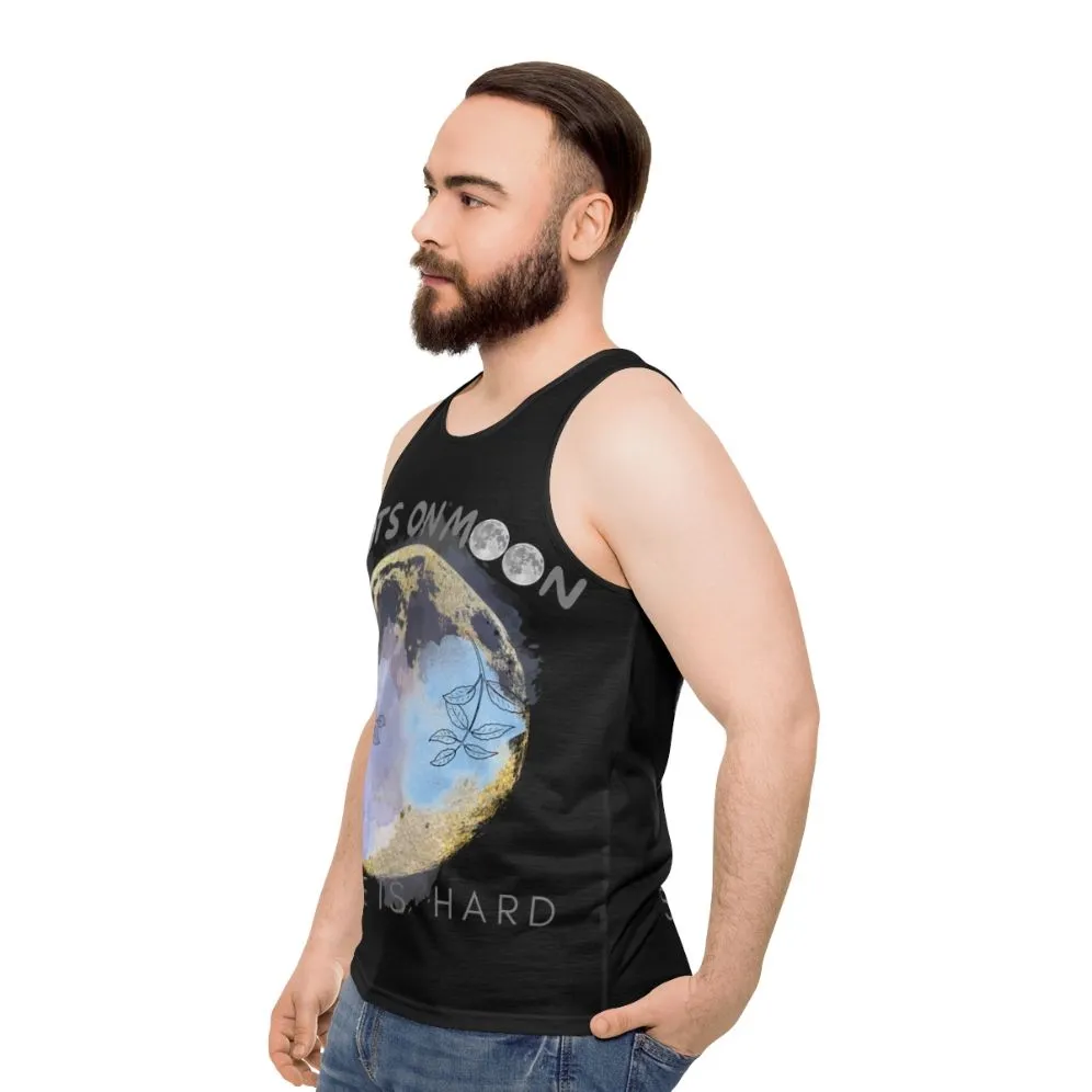 "Netflix Space Force Unisex Tank Top: Boots on the Moon"