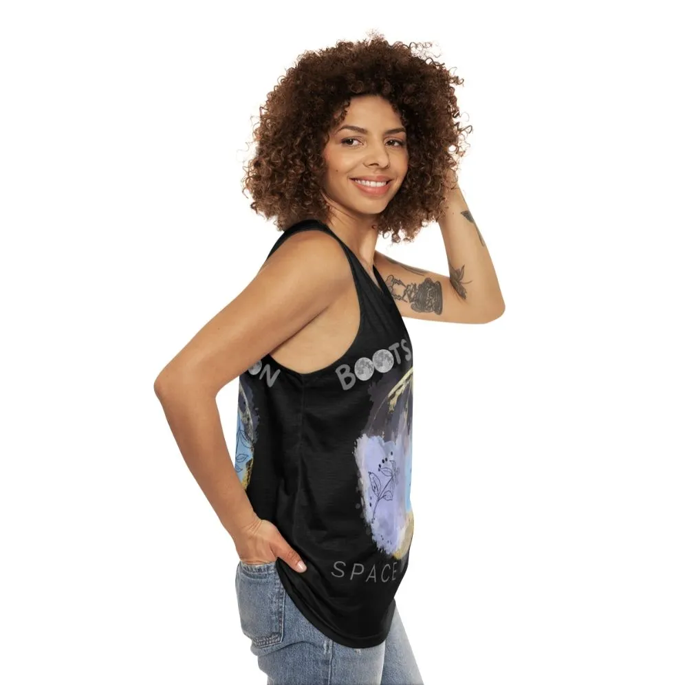 "Netflix Space Force Unisex Tank Top: Boots on the Moon"