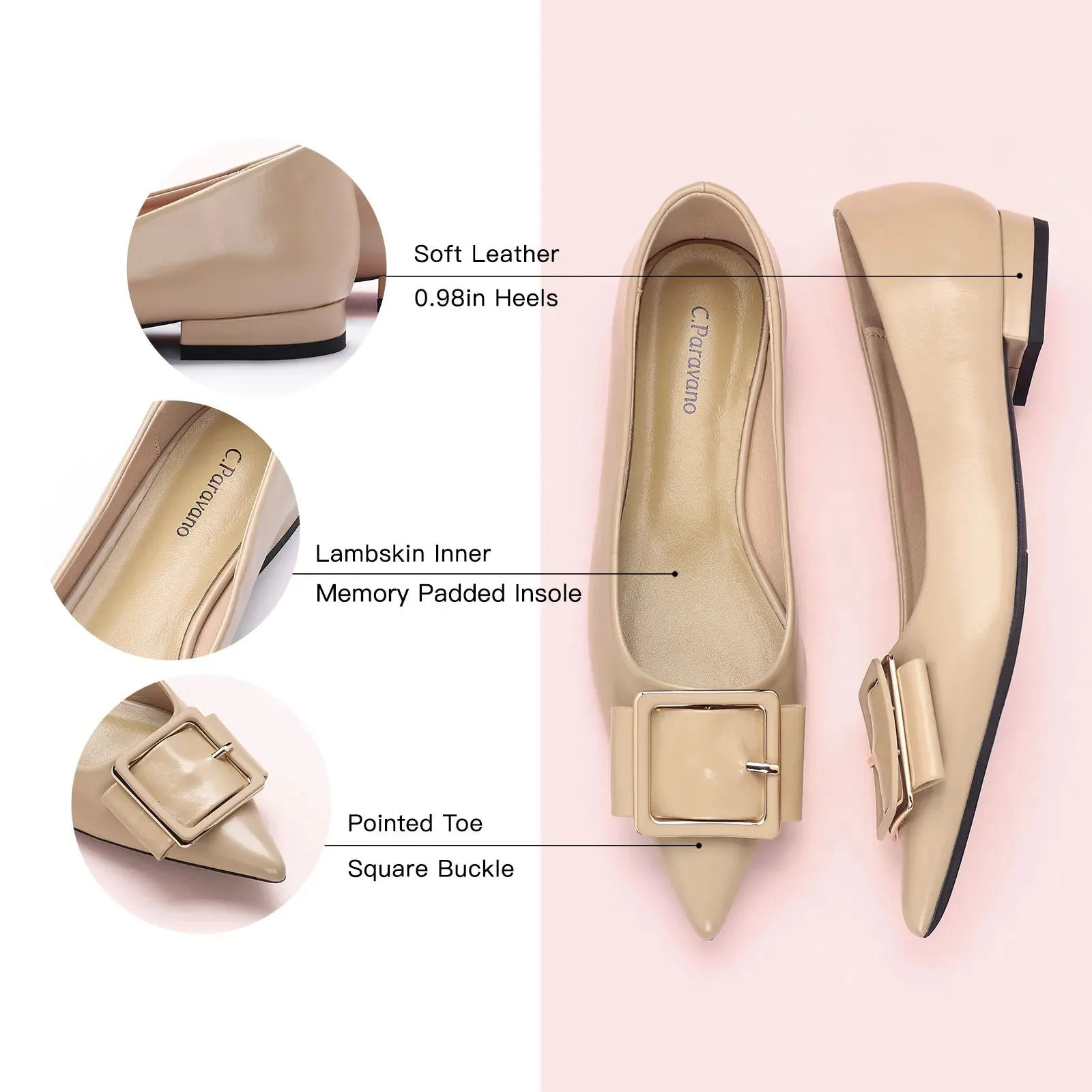 Square Buckle Flats (Aida)