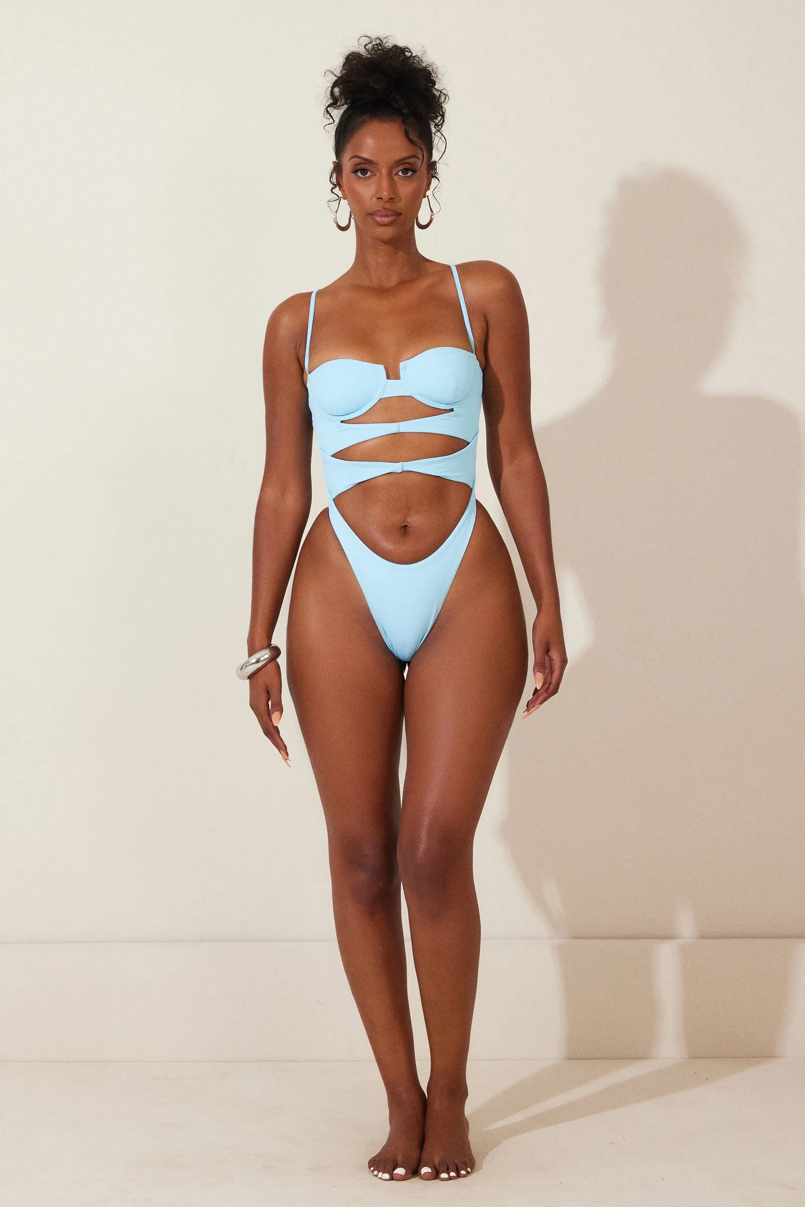 The cut out cup swim- Baby Blue