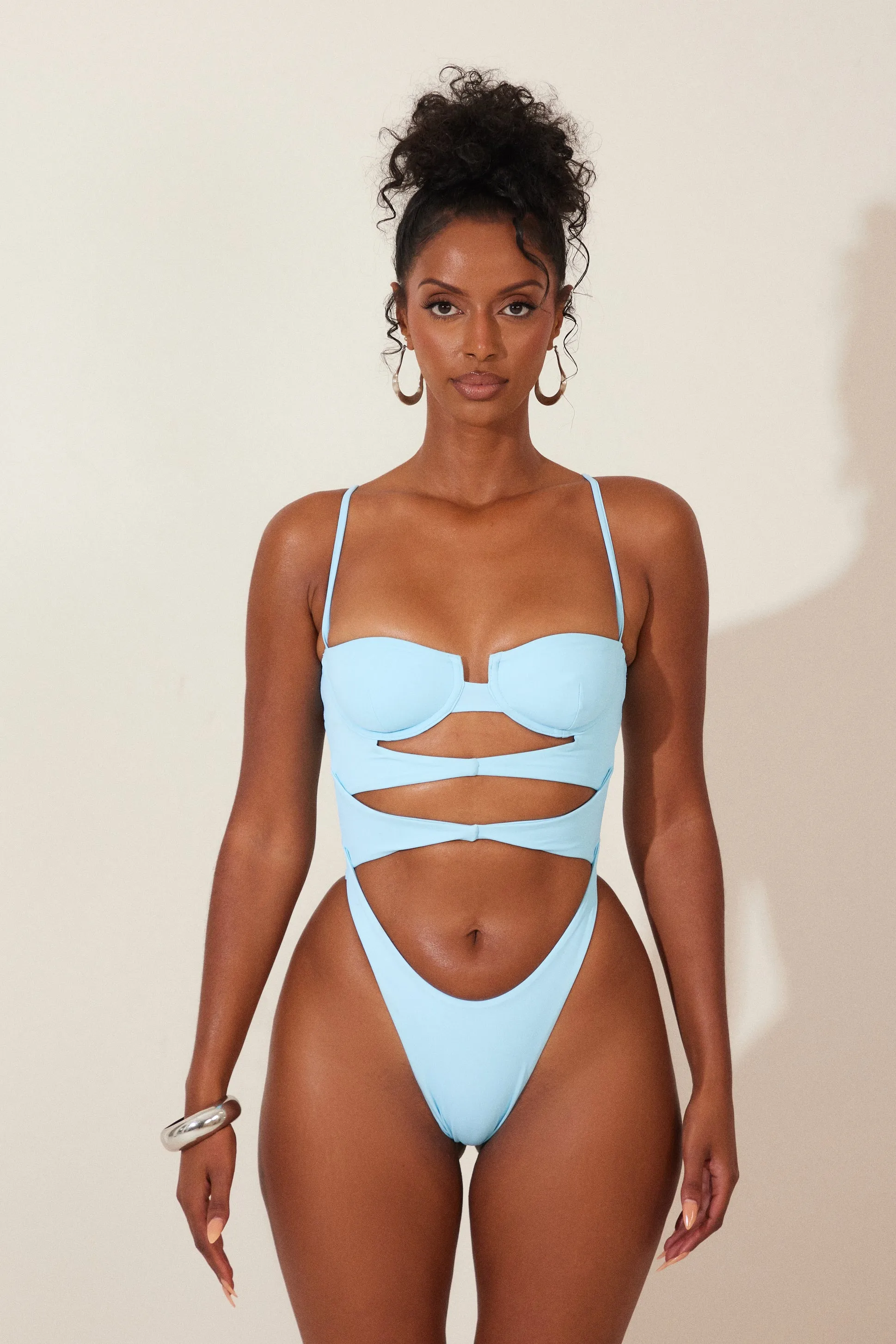 The cut out cup swim- Baby Blue