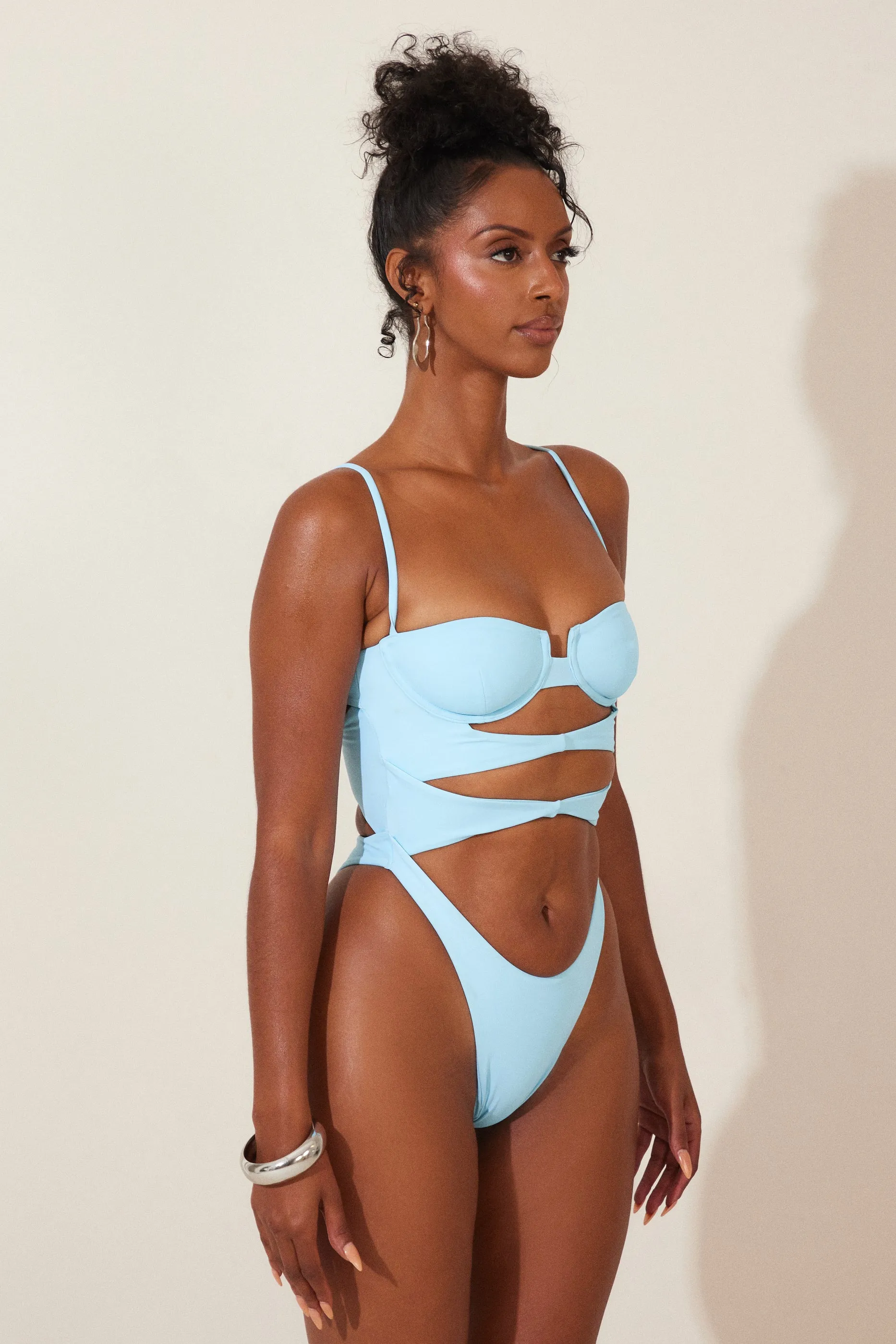 The cut out cup swim- Baby Blue