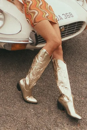 Gold Metallic Urson Western Boot