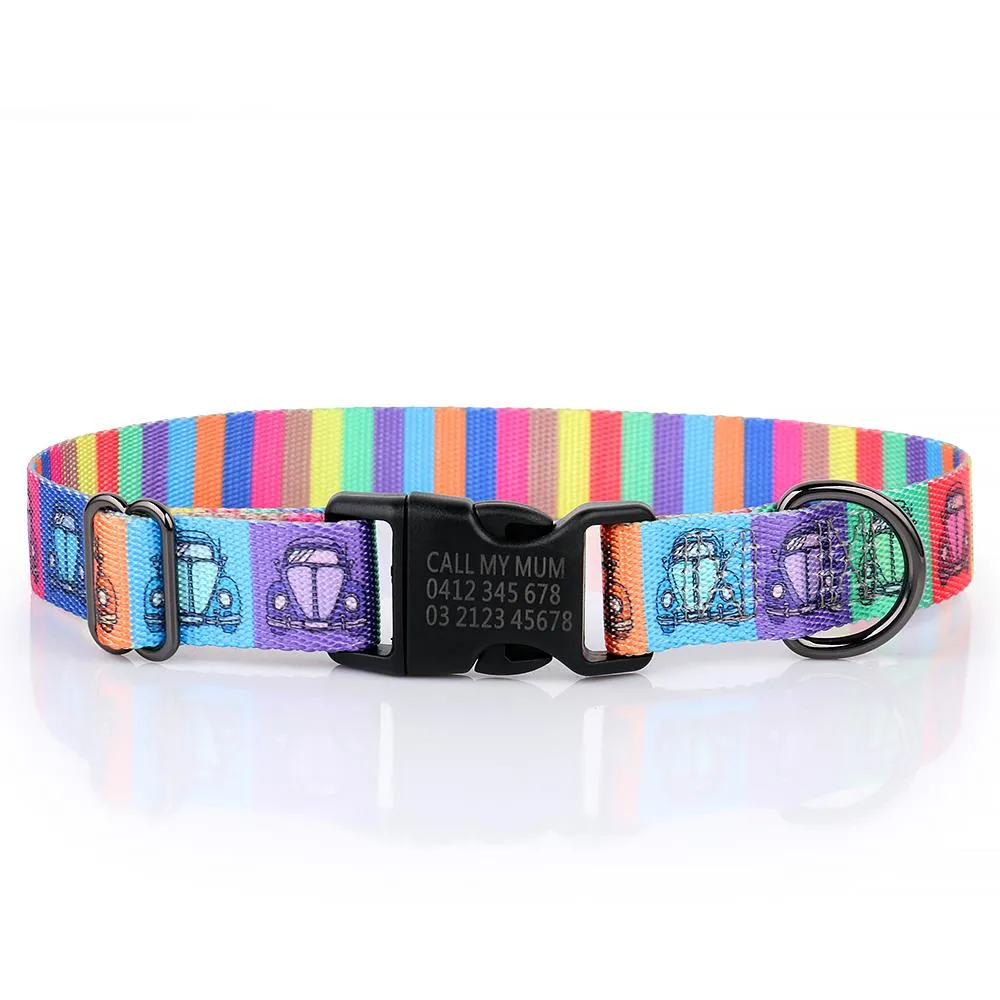 Vivid Colour Styles - Personalised Dog Collar. Laser Engraved