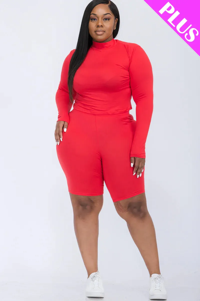 Wholesale Plus Size Biker Short Set